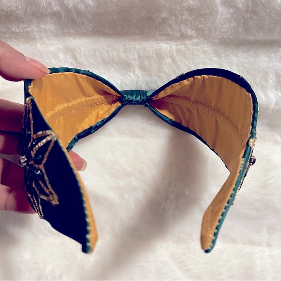 New Handmade NamJosh Headband Made in India in Emerald Green/Gold - Picture 7 of 9